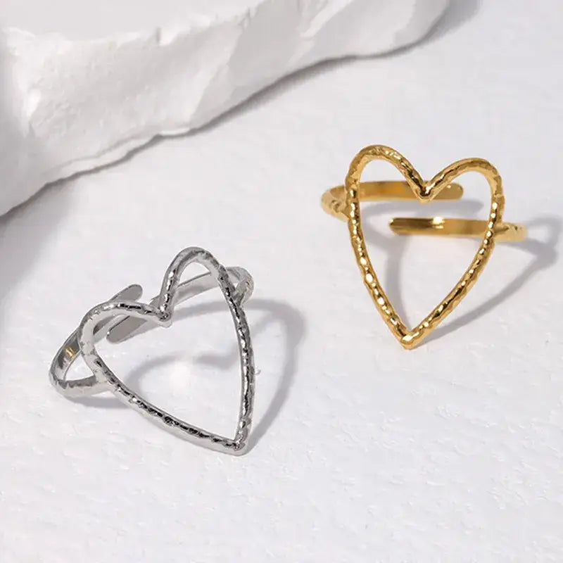 Heart Open Minimalist Ring Adjustable