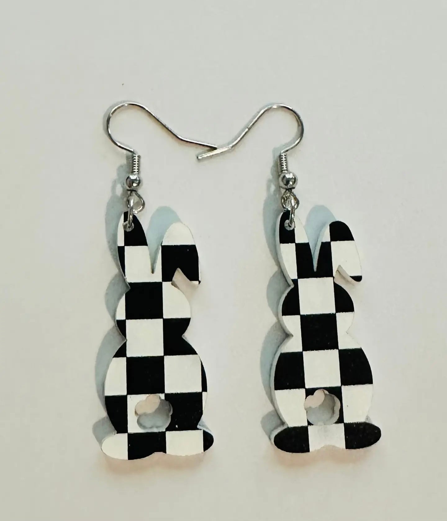 Checkered Bunny Earrings