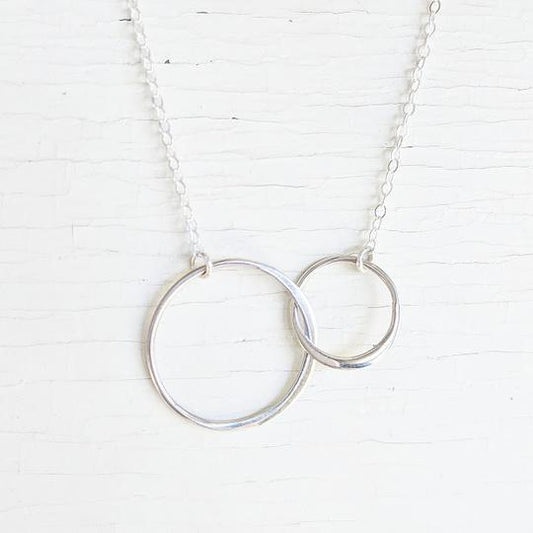 Two Circles Sterling Silver Necklace