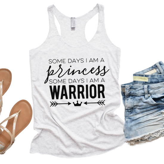 Princess Warrior Tank - Speckled Light Gray