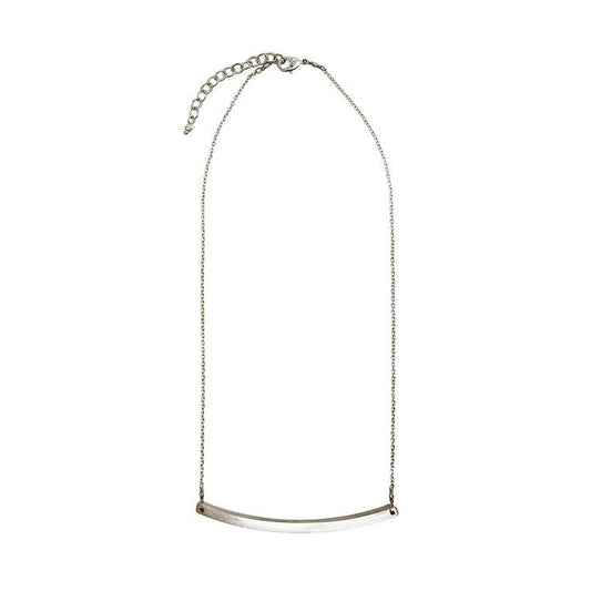 Curved Bar Necklace - Silver