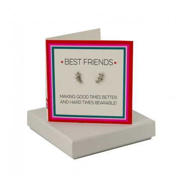 Best Friends Card - Shooting Star Earrings