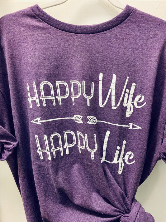 Graphic Tee - Happy Wife Happy Life