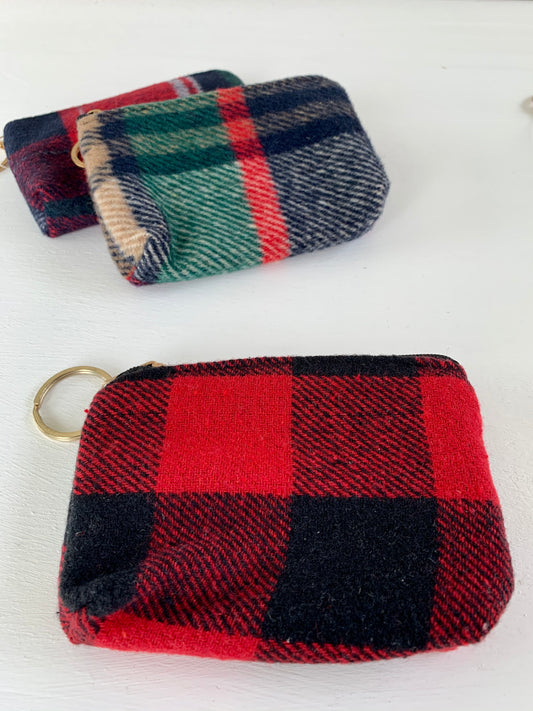 All About The Plaid Coin Purse - Buffalo Check -Red/Black