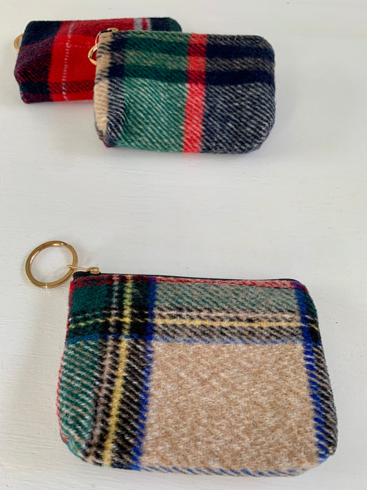 All About The Plaid Coin Purse - Tan/Blue/Green/Red