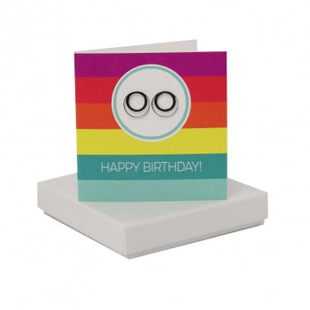 Happy Birthday Bold Circle Stripe Card - Double Circle Earrings