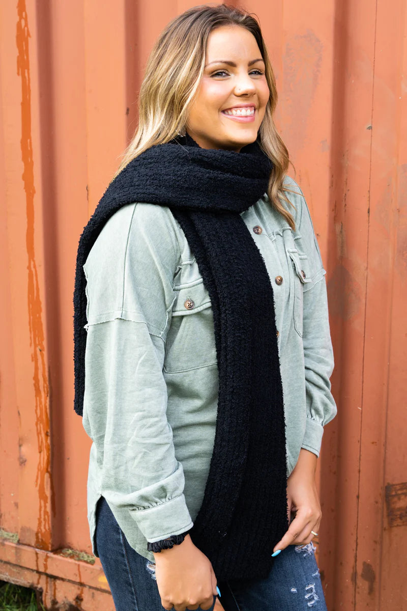 Cozy Cuddles Black Scarf