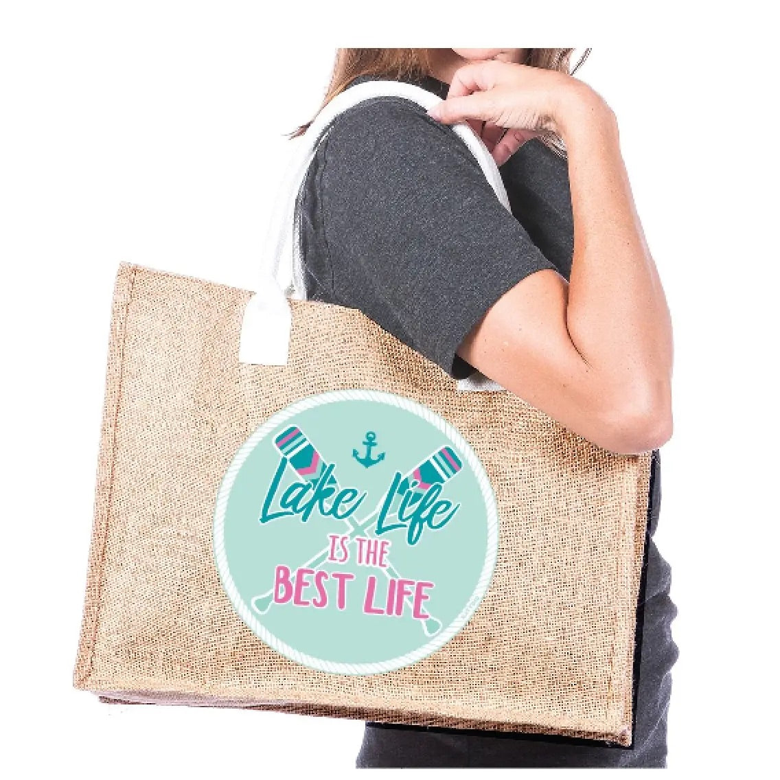 Lake life tote discount bag