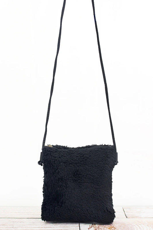 Winter Park Black Sherpa Crossbody