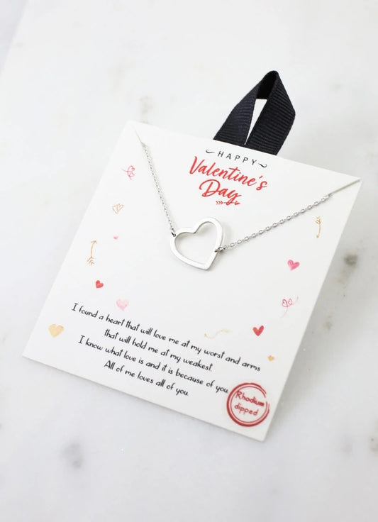 All Your Heart Heart Necklace Silver