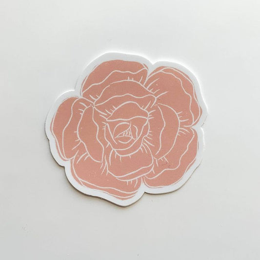 Pink Peony Design Sticker 3x3in