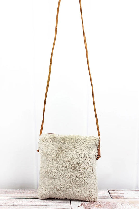 Winter Peak Taupe Sherpa Crossbody