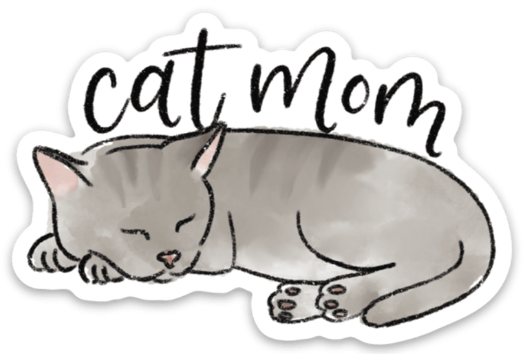 Cat Mom Sticker 3x3 in.