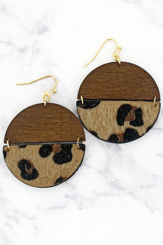 Sabor Wood Split Disk Earrings